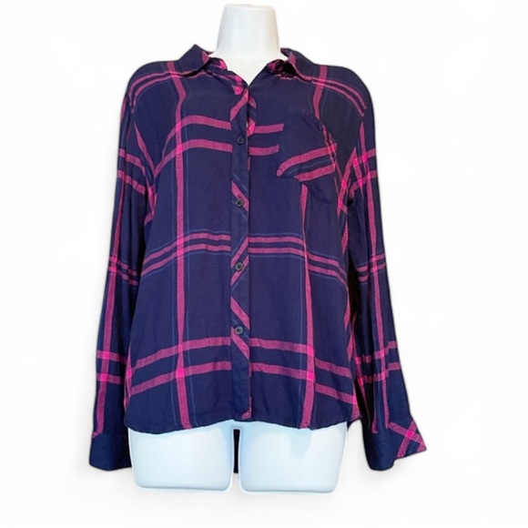 Rails Blue and Pink Plaid Button-Up Shirt - Picture 2 of 5